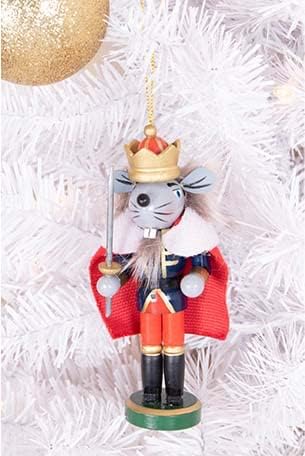 Clever Creations Nutcracker Suite Mouse King, Snow King, Clara 4 Pack 5 Inch Traditional Wooden Nutcracker Ornaments, Festive Christmas Tree Decor