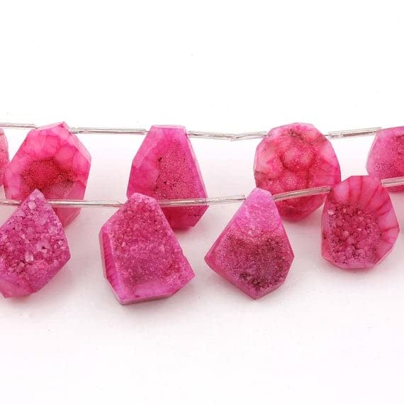 Strawberry Druzy briolettes en quartz étincelant pour bijoux d'amour