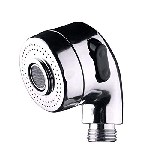 Adaptador de grifo de baño con rociador y válvula de manguera plateado