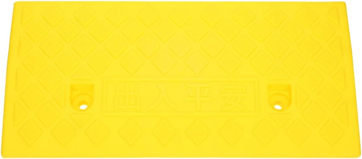Car Door Threshold Ramp 6cm High Yellow Rubber Curb Ramp for Driveway Shed Motorcycle Wheelchair Loading for Home and Garage Use