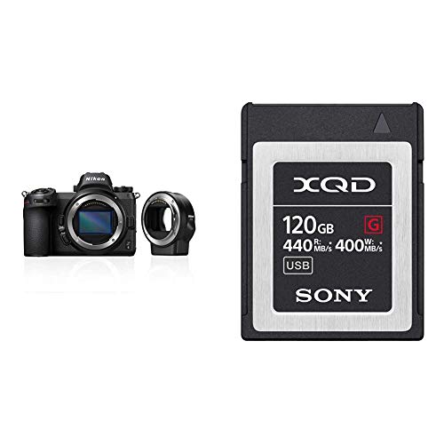 Nikon Z6 System Digitalkamera kit mit FTZ-Bajonettadapter & Sony QDG120F-R XQD-Speicherkarte (120 GB, G Serie)
