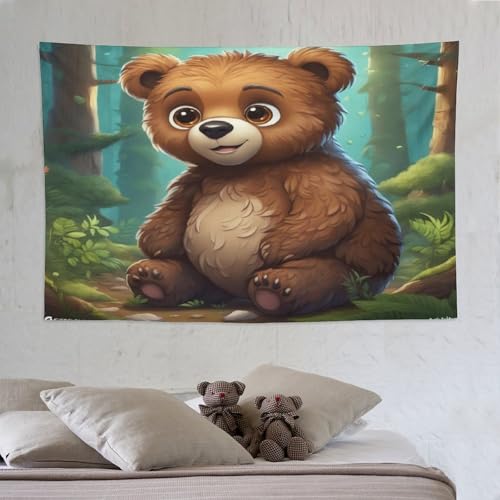 Tapisserie murale ours pour créer un salon cosy en tissu
