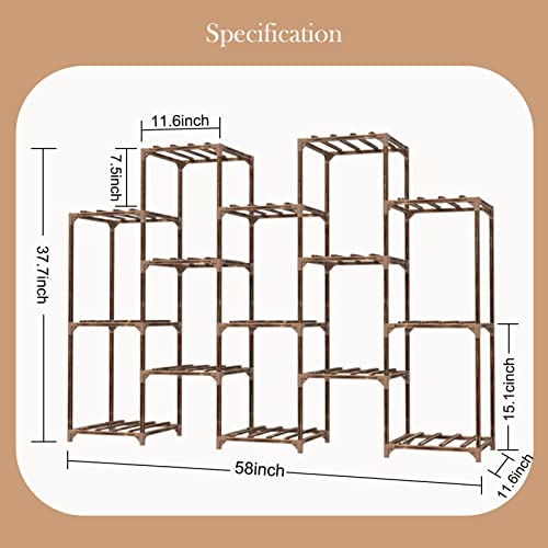 Veakoo Plant Stand Indoor Outdoor, 15 Tier Tall Wood Plant Shelf Large Flower Pot Stands Ladder Garden Shelves Hanging Planter Holder Multiple Plant Display Table Rack For Window Corner Living Room #TOP5