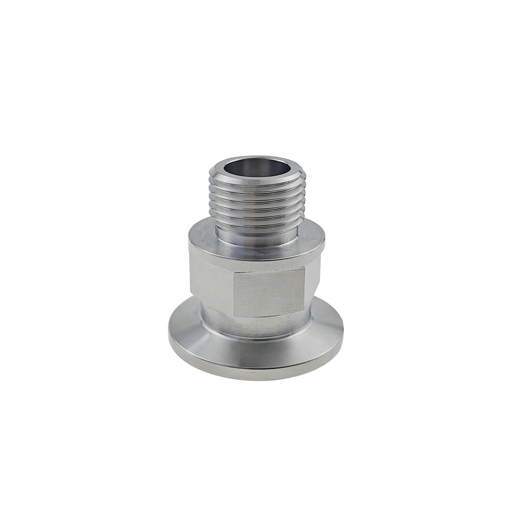 Uglyaf Men's Bspp Kf16 Kf25 Vacuum To G1/8" 1/4" 3/8" 1/2" 1" Thread Stainless Steel Flange Pipe Hex Pipe Fitting(,Kf16_1/2")