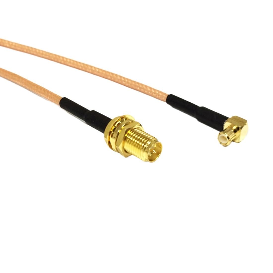 LIHUA Reverse RP SMA Ja-ck - Pin interior de tuerca a MCX macho en ángulo recto R*/F Conjunto de cable RG174 RG178 RG316 10 cm/30 cm/50 cm para módem inalámbrico (RG316,300 cm)