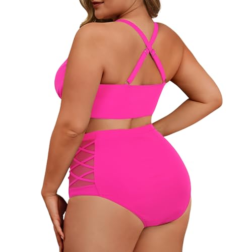 Image of American Trends Womens Plus Size Bikini Set - Tummy Control, High Waisted 2 Piece Swimsuits Bathing Suits