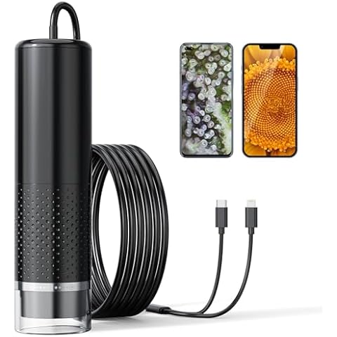 Handheld Digital Microscope Camera, Aopick 50X-500X Magnification USB Pocket Microscopes Camera for Adults Kids with 8 Adjustable LED, Coin Magnifier for iPhone, iPad, Android Cover