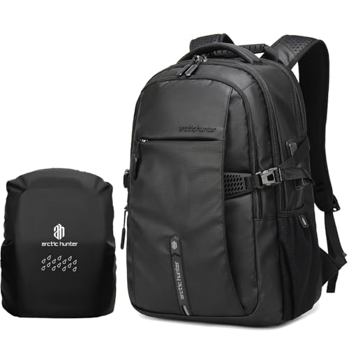 Image of Arctic Hunter Laptop Backpack with Rain Cover, Lightweight Waterproof Smart Backpack for Travel Work, School, Business & Outdoor Use