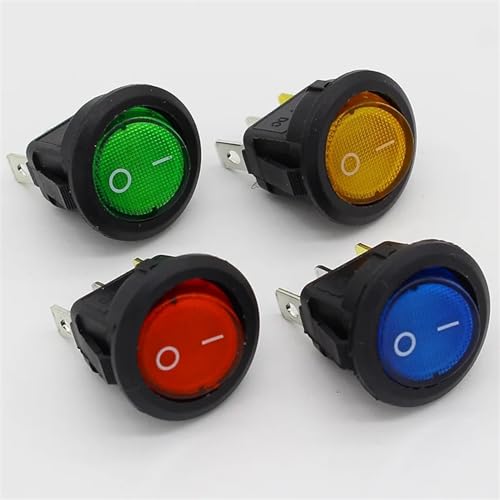 Interrupteur à bascule SPST ON/OFF voiture 220V rond bouton lumineux LED bateau