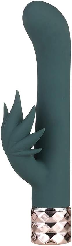 KUSHA Crystal Gems USB Rechargeable 10-Function G-SPOT Rabbit-Style Vibrator - Gray