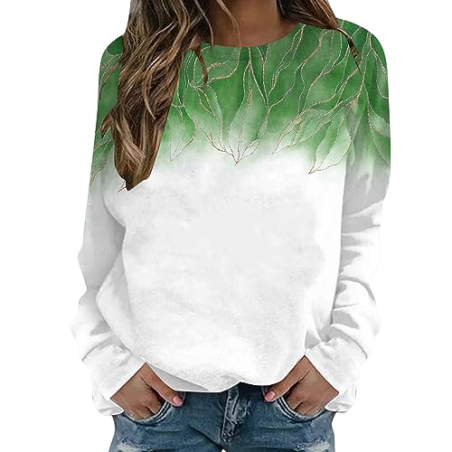 Sweatshirt femme vert S fin sans capuche : fini les pulls encombrants avec cette blouse légère