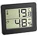 Produktbild TFA Dostmann Digitales Thermo-Hygrometer, 30.5027.01, zur Kontrolle von Innentemperatur und Luftfeuchtigkeit, Max.-Min.-Werte, ultra-flach, schwarz