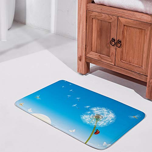 Felpudo decorativo de flores de primavera en terciopelo de coral lavable 3