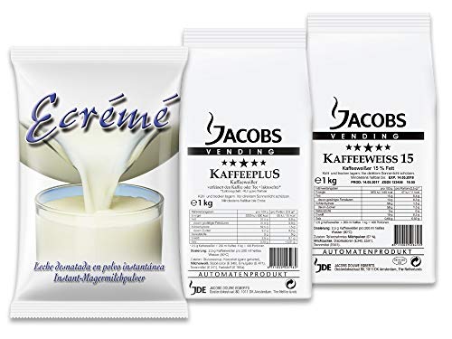 Jacobs Professional Kaffeeplus, 1000g Instant Kaffeeweisser, laktosefrei, auf pflanzlicher Basis, ideal für Heißgetränkeautomaten - Image 3