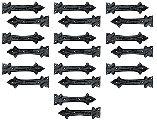 Image of Adonai Hardware Adonijah Antique Cast Iron Strap False or Faux or Dummy Hinge Front (6.5 inch x 20 Pack, Matte Black) for Barn Doors, Gates, Cabinets, Wooden Box, Furniture, Chest, Trunks and Sheds