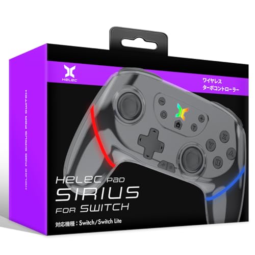 HELEC PAD SIRIUS Switch/Switch 2 �Ή� �w�ʃ{�^���t�� ���C�����X�R���g���[���[ | �}�N�� 750mAh��e�ʃo�b�e���[ TURBO �����A��/�A�˃z�[���h 8�F��LED �W���C���Z���T�[���� �����\�ȐU���@�\ ���{���