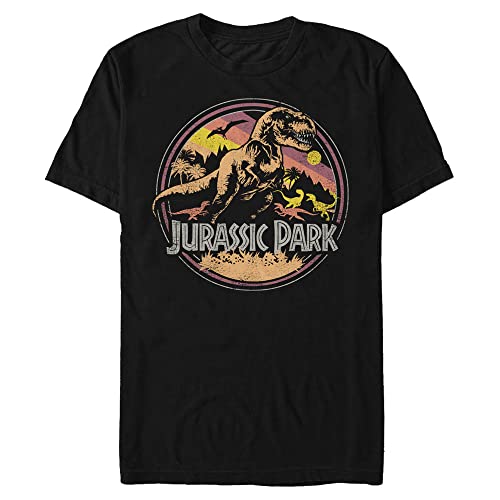 T-Shirt Jurassic Park Cercle Jurassique pour Homme en Coton Noir