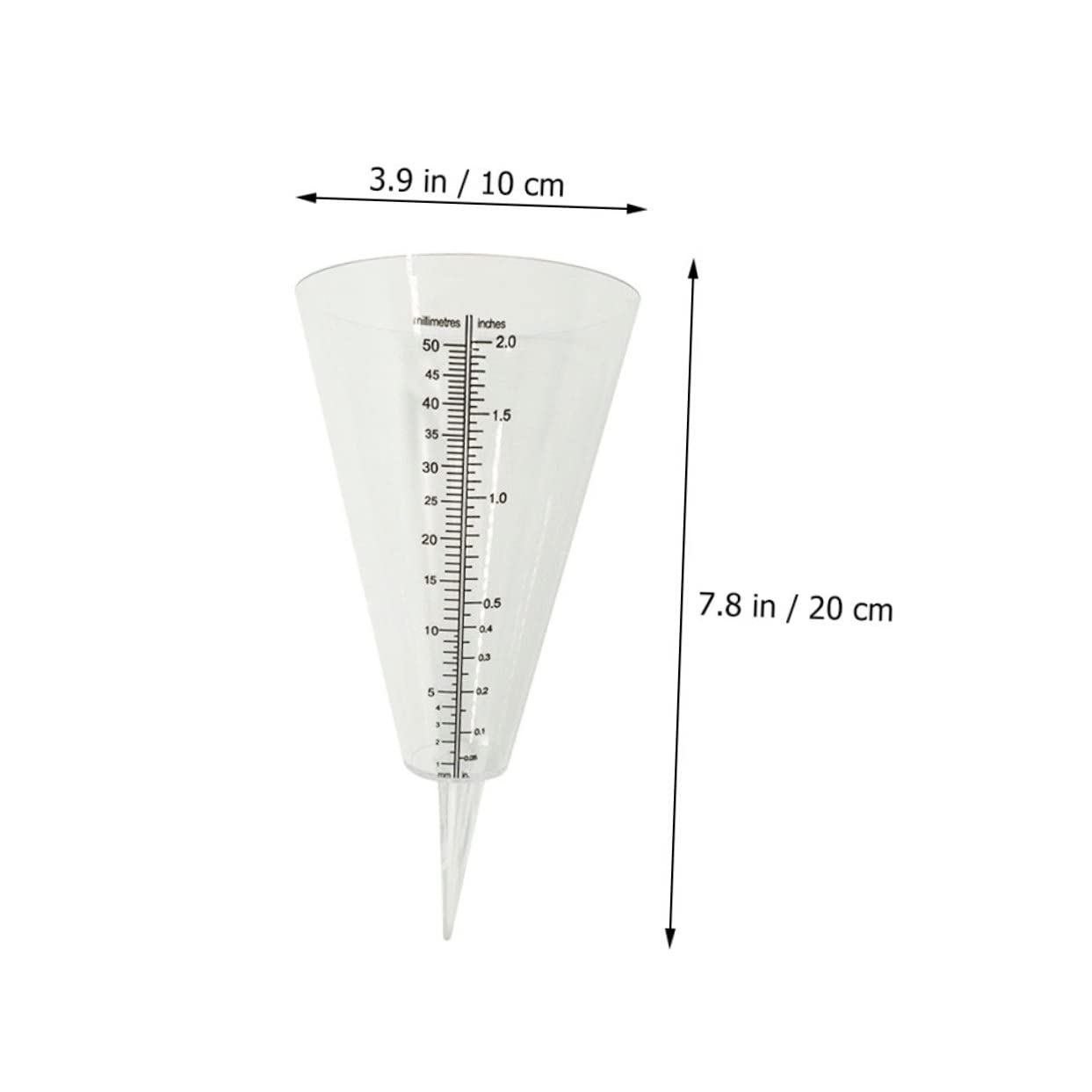 BCOATH Outdoor Cone Shaped Rain Gauge Transparent Rain Measuring Cup for Accurate Daily Rainfall Measurement for Lawn Garden and Sprinkler Watering Control