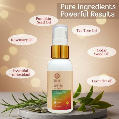 Image of Ishmi Pumpkin Seed Hair Oil 50 ml | Natural DHT Reducer for Hair Fall Control | Hair Growth & Thickening Oil for Men & Women | Scalp Nourishing Anti-Thinning Formula