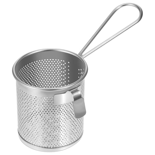 Pasta Basket for Boiling Pasta Cooker Pasta Pot with Strainer Insert Noodle Blanching Basket Thin Spaghetti Pasta Deep Strainer Skimmer