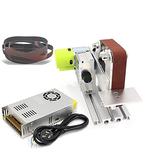 LeTkingok DIY Micro Belt Machine Electric Mini Polishing Sanding Machine Bench Sander Abrasive Belt Grinding Machine 360W