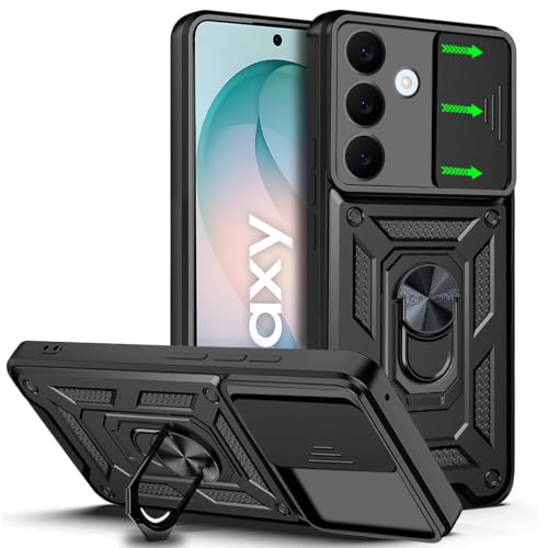 Image of AESTMO Tough Armor Samsung Galaxy S26 5G Bumper Back Case Cover | Ring Holder & Sliding Camera Shield Cover | 360 Degree Protection Back Case Cover for Samsung Galaxy S26 5G (Black)