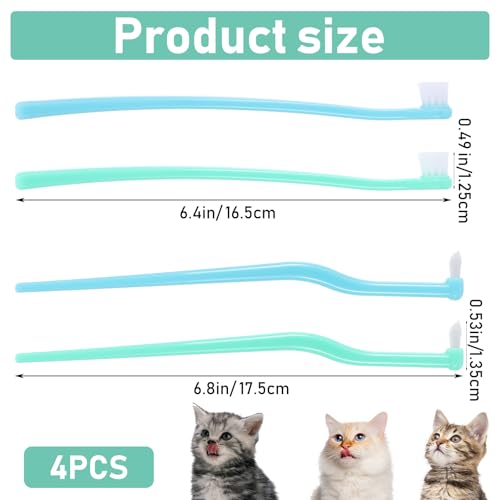 4 Stück Katzenzahnbürste Für Katzen Hundezahnbürste Zahnbürste Weiches Nylon Haustier Zahnbürste Hunde Klein Katze Zahnpflege Hund Zahnbürste Toothbrush Für Empfindliches Zahnfleisch Von Haustieren