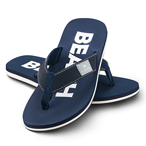 Ultrapower Flip-On Chanclas para Hombres y Mujeres | Zapatillas de Ducha | Suela Antideslizante | ZT1, Tamaño:37, Color:Azul Oscuro/Blanco