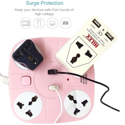 Image of 4 Socket Extension Board with 2 USB Ports | Surge Protector | Universal Compatibility | Heavy Duty Cable | Overload Protection.
