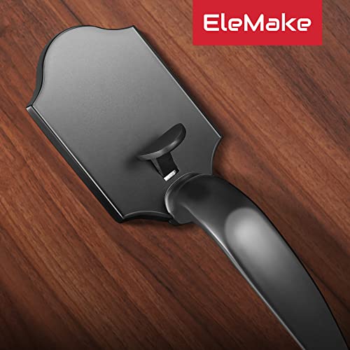 Image of Front Door Handleset Entry Door Handle Set with Cove Knob for Right and Left Handed Sided Doors, Interior and Exterior Entrance Passage Lock Matte Black