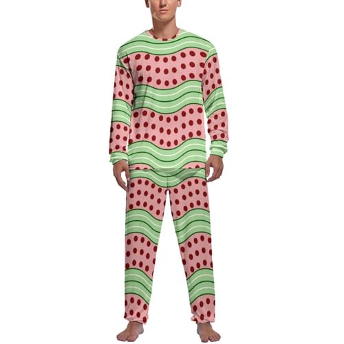 Pyjama homme manche longue pantalon Points Rouges vêtement de nuit confortable