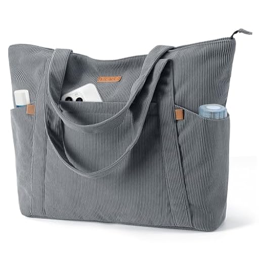Lekespring Bolsa Tote Bag Grande Bolsa de Playa Mujer, Bolso Shopper, Bolso Ordenador Portatil con Compartimento para Portátil de 17 Pulgadas, Elegante Bolsos Bandolera para Trabajo Escuela, Gris | Ya disponible en tu tienda friki favorita! En mundofriki.es!