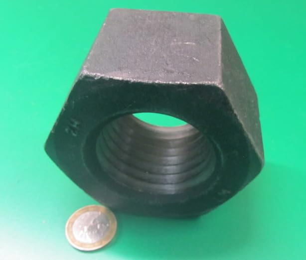 Grade 2 Steel Extra Wide Hex Nuts RH 2"-4 1/2 Thread x 3-1/8" W x 1-31/32" H 1 Pc