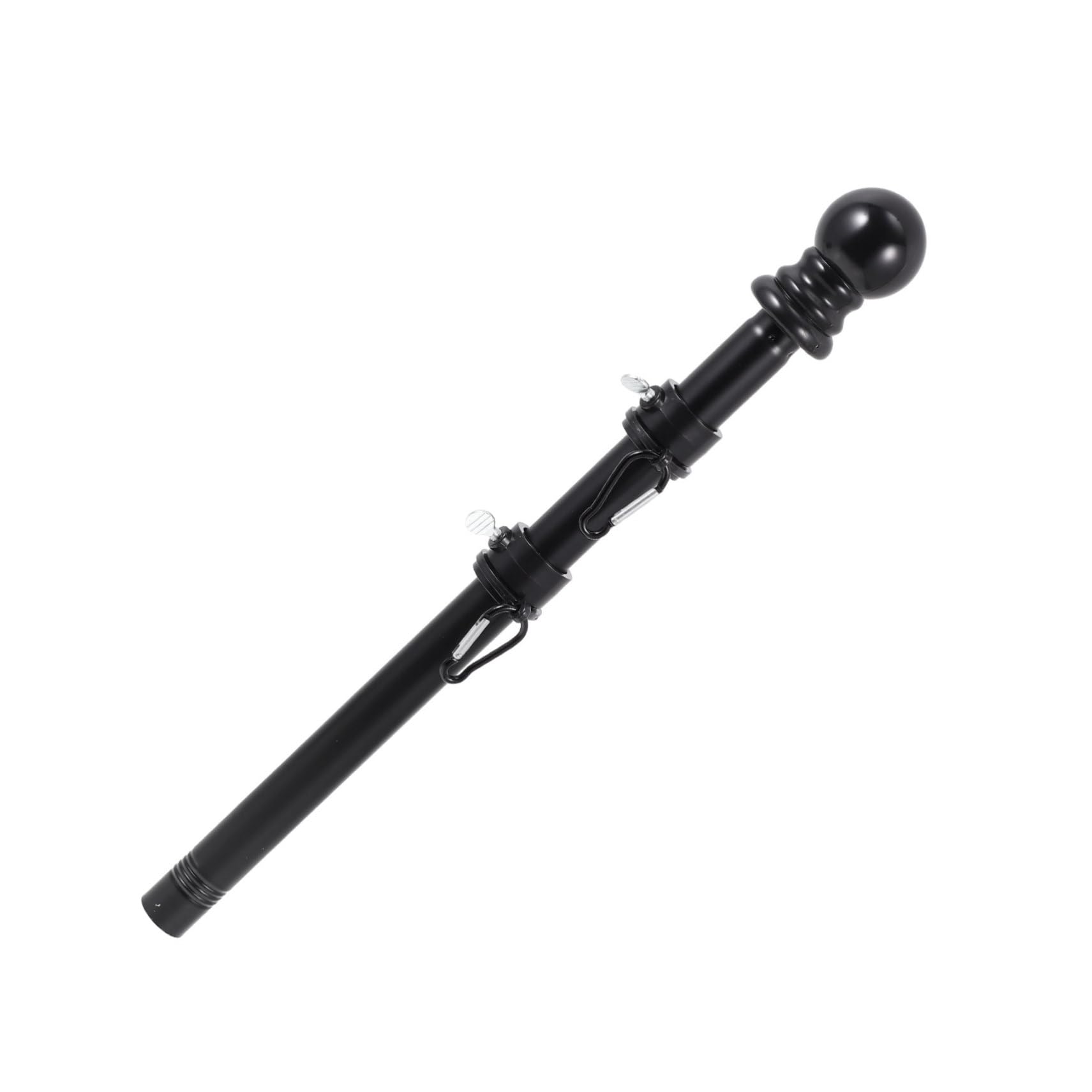 Supporto Bandiera Rotante Nero in Acciaio Inox e Lega | Base e Anelli Inclusi, per Giardino e Esposizione Bandiera, Design Creativo, Facile da Riporre