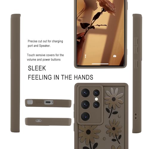 Image of Compatible with Samsung Galaxy S24 Ultra Case, Brown