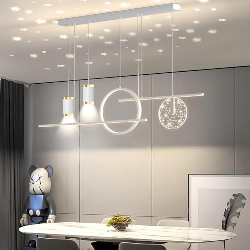 Luminaire suspendu LED table à manger moderne blanche 41W avec télécommande - 4