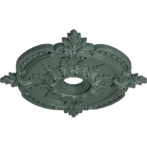 Image of Ekena Millwork CM28BECBF Benson Classic Ceiling Medallion, 28 3 /8 inch OD x 4 1 /2 inch ID x 1 5 /8 inch P, Cloud Burst
