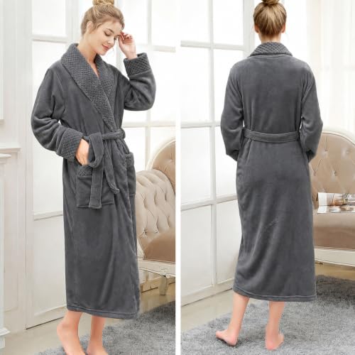 Image of Premium Long Robes for Women: Warm Super Plush Soft Fleece Bathrobes