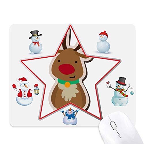 Tapis de souris de Noël avec bonhomme de neige étoile, le cadeau de bureau