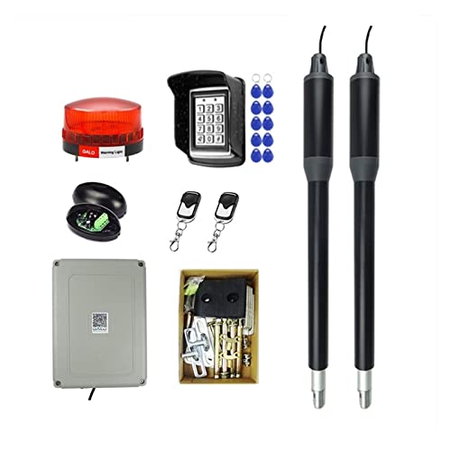 Motor de puerta corrediza, Actuador lineal eléctrico con controlador WiFi, sistema de Motor de 300kgs, abridor automático de puerta oscilante con KIT de brazos gruesos dobles for entrada(Beige)