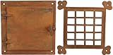 Speakeasy Door Grill with Viewing Door, Rust Large Size