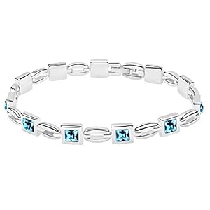 Uticon armbanden voor vrouwen, mode-sieraden Bling prinses gesneden strass ingelegde armband armband armband cadeau – blauw