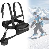 GOUYENG Ski und Snowboard Gurt,Ski Gurt mit Abnehmbarer Leine und Tasche,Studieren Skating Skifahren,Skating Trainingsgurt,Skis Lernhilfe,Skis Zubehör,zum Skifahren,Skaten und Mehr