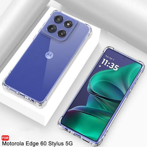 Image of TheGiftKart Crystal Clear Back Cover Case for Motorola Moto Edge 60 Stylus 5G | Shockproof Soft TPU Case | Cushioned Edges for Ultimate Protection Back Cover Case (TPU, Transparent)