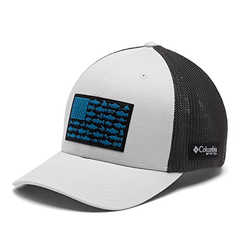 Columbia Unisex PFG Fish Flag Mesh Ball Cap - Low, Cool Grey/Trout Flag, Large/X-Large