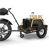 MOVCAN 2 in 1 Bike Cargo Trailer and Wagon Cart, Bike Trailer with 360°Swivel...