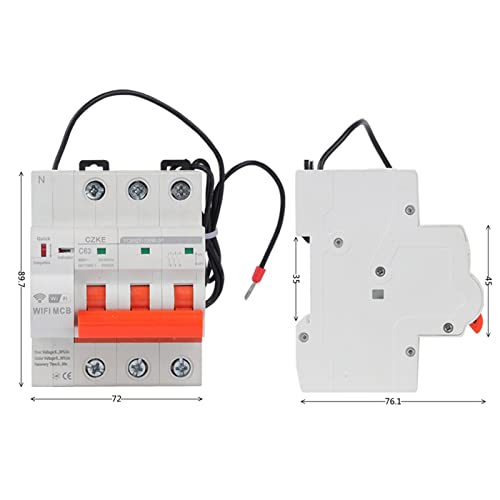 Interruptor automático WiFi 3P YCB9ZF-100W con protección para hogar 3