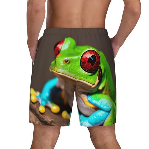 Red Eyes Tree Frogs Print Men Stylish Functionality Swim Trunks Breathable Beach Shorts Surfing Gym Fishing4