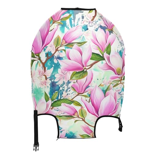 Joisal Flowers Leaves Pink Luggage Cover for Suitcase Protector Trip Baggage Cool Travel Gifts Luggage Sleeve, M, Fits 22-24 Inch Case2