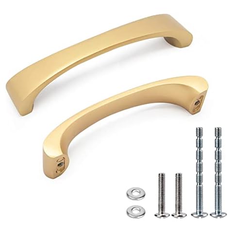WEAVERBIRD Gold Kitchen Handles 4PCS/10PCS Arch Cabinet Handles Hole Center 96mm (3-3/4'') /128mm(5'') Cover